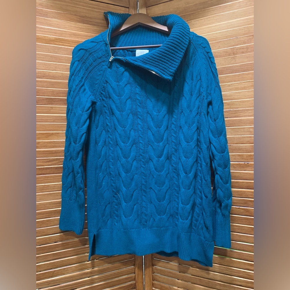 St. John's Bay Blue Cowl Neck Sweater